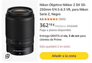 Objetivo NIKKOR Z DX 50-250mm f/4.5-6.3 VR