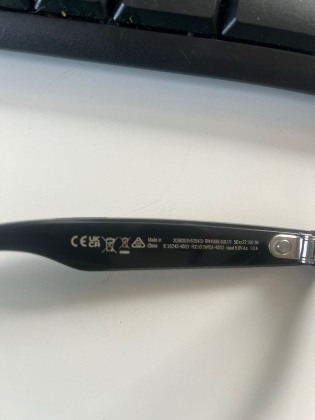 Gafas Ray-Ban Meta Wayfarer Negro Brillante