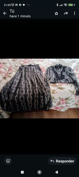 Traje Baturra Negro y Blanco Talla 40-42.