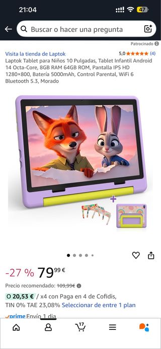 Tablet Laptok Niños 10 Morado