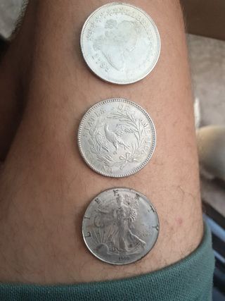 Monedas antiguas de plata kedan dos...