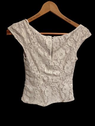 Blusa H&M Encaje Blanca Talla XS