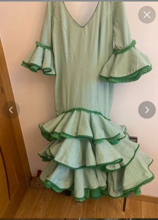 Vestido de Sevillanas Verde y Blanco