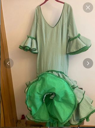 Vestido de Sevillanas Verde y Blanco