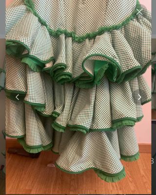 Vestido de Sevillanas Verde y Blanco