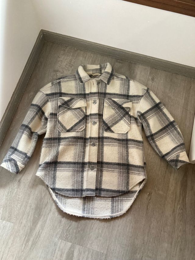Chaqueta larga cuadros