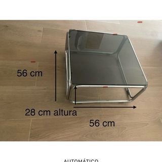 Mesa auxiliar retro cristal y metal