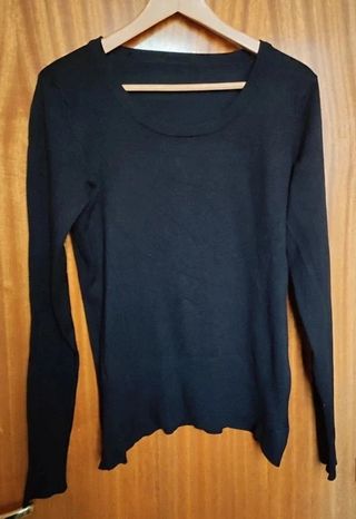 Jersey H&M cuello redondo amplio negro
