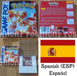 Caja Cartón Pokémon Roja + 2 Protectores Juegos GB