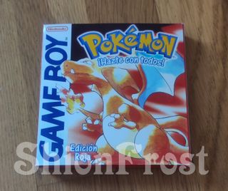 Caja Cartón Pokémon Roja + 2 Protectores Juegos GB