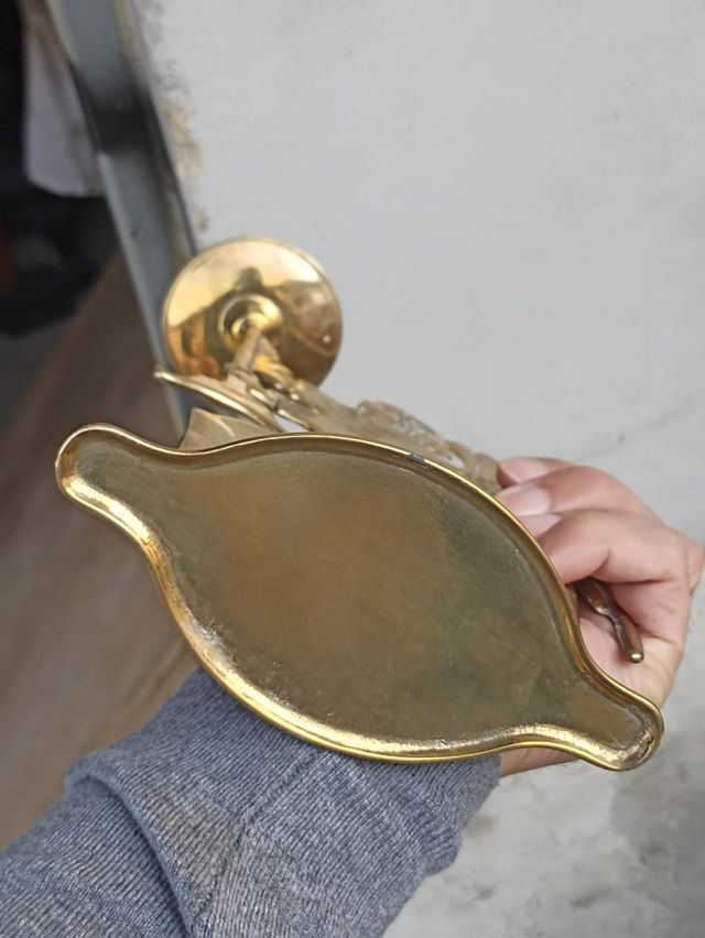 Figura ángel candelabro bronce inglés