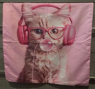 Federa per cuscino gatto rosa 45x45