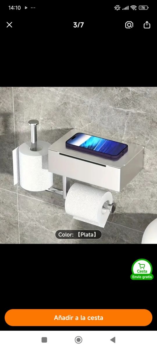 Portarrollos WC de metal