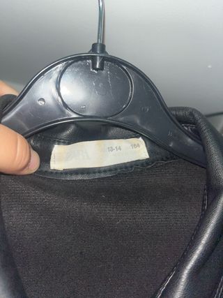 Chaqueta Zara Cuero Negra Larga