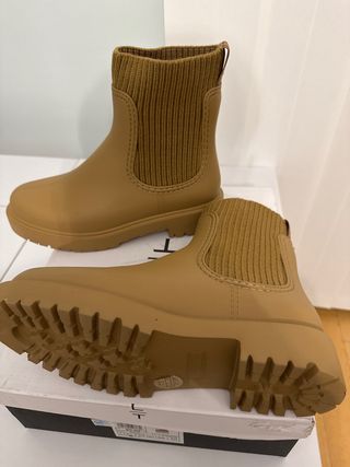 Botas de agua beige/marrón talla 39
