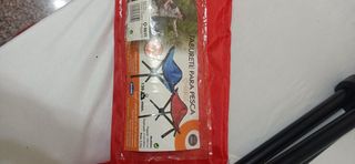 Silla plegable de pesca roja