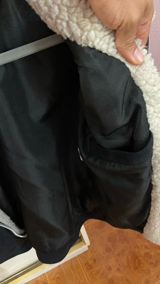 Cazadora Negra con Borrego Talla S
