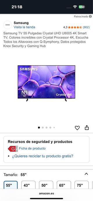 Televisor Samsung Crystal UHD 55