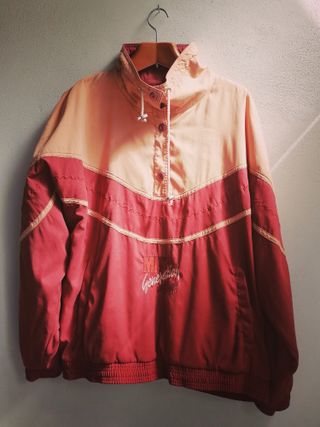 Sudadera Corta Vintage Roja y Rosa
