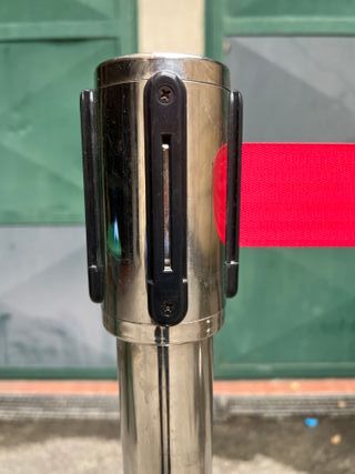 Set 7 Pali Segnapercorso INOX - Nastro Rosso