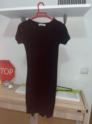 Vestido negro manga corta Inside