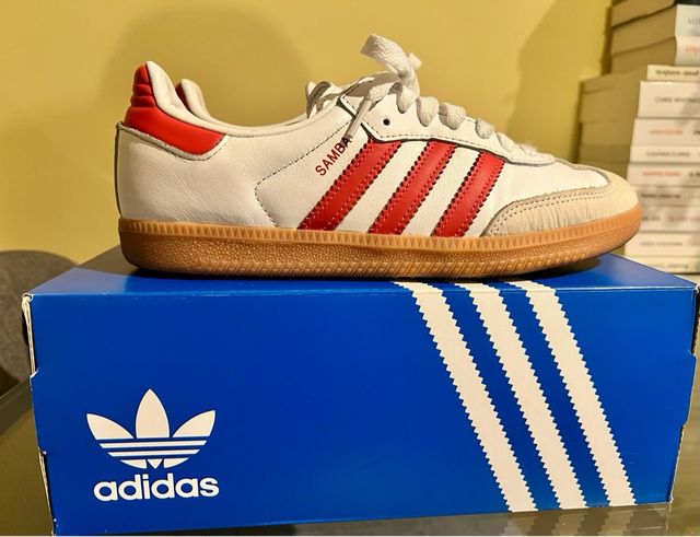 Adidas Samba Blanco/Rojo Talla 38 2/3