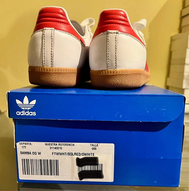 Adidas Samba Blanco/Rojo Talla 38 2/3