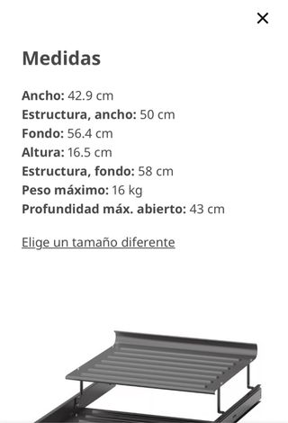 Zapatero extraíble Ikea gris metal
