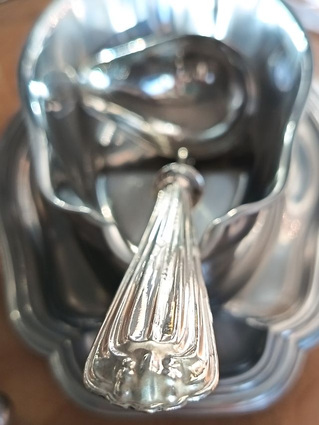 Antico Cucchiaio per salsiera in lamina arg. 800