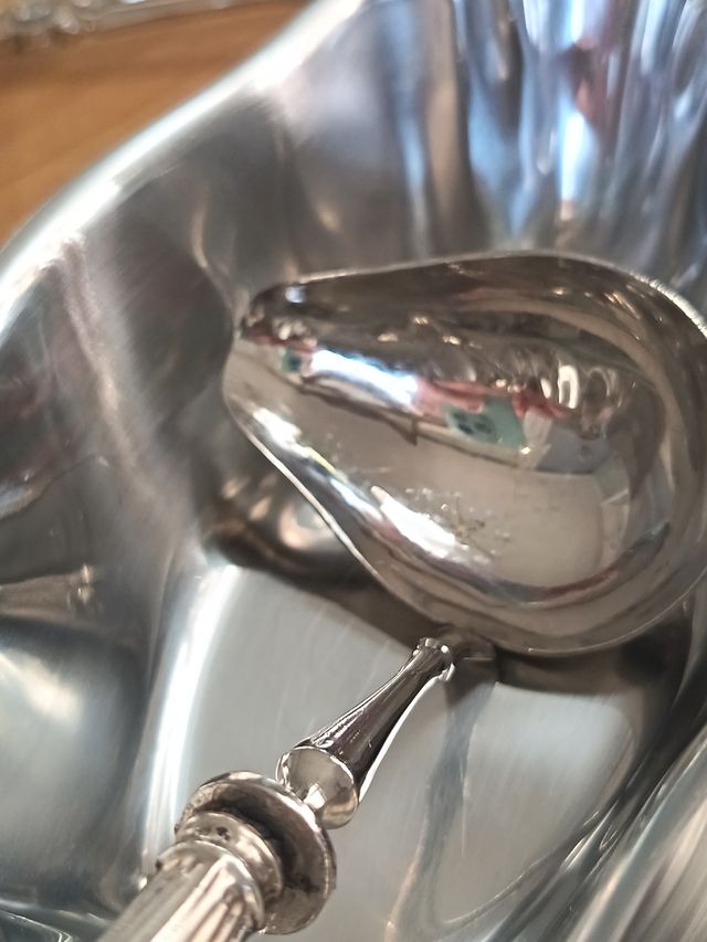 Antico Cucchiaio per salsiera in lamina arg. 800