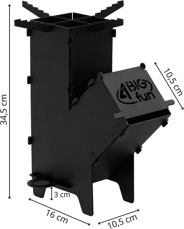 Hornillo Leña Metal Negro