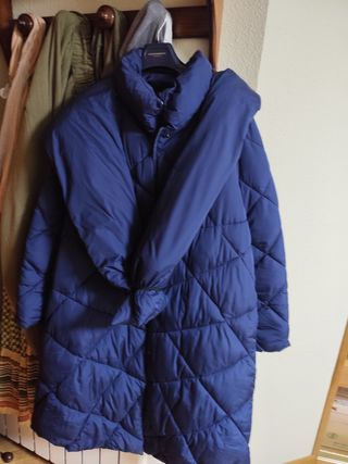 Anorak largo azul oscuro
