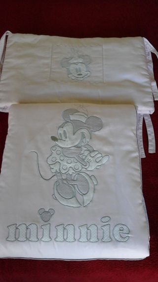 Edredón y chichonera Minnie Mouse,rosa suave