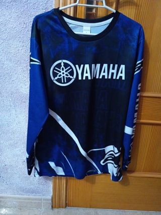 Camisa Yamaha Manga Larga Azul