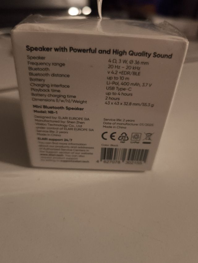 Altavoz Bluetooth Elari NanoBeat Negro