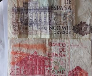 Lote 6 Billetes Pesetas Originales Año 1980.