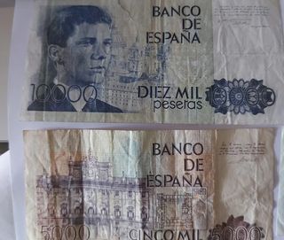 Lote 6 Billetes Pesetas Originales Año 1980.