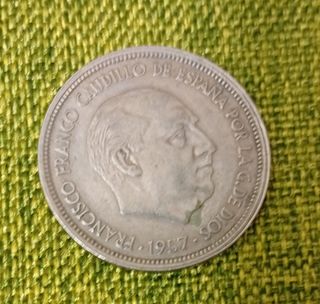 Moneda 50 pts Franco 1957