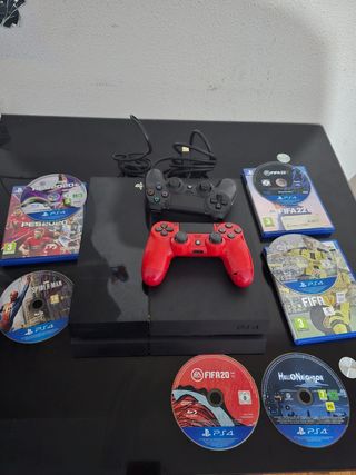 Consola PS4 + 5 Juegos + 2 Mandos