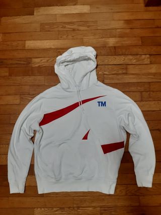 Felpa Nike Bianca con Logo Rosso