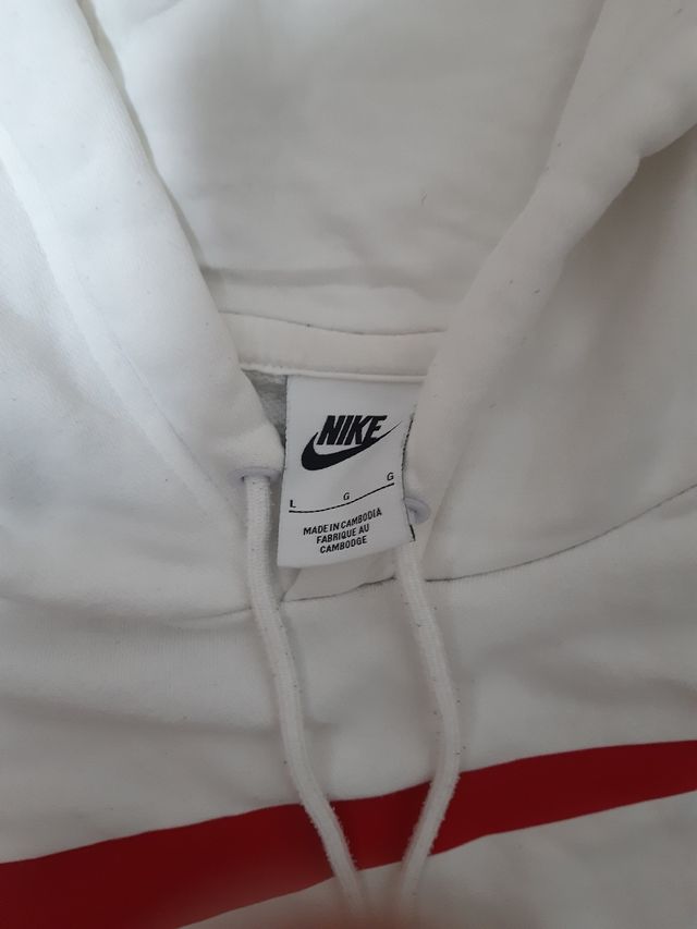 Felpa Nike Bianca con Logo Rosso