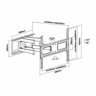 SOPORTES DE TV HASTA 70" ARTICULADOS