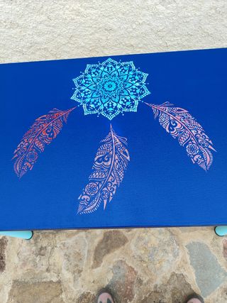 Escritorio azul y turquesa único