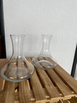 Juego de 2 decantadores de vidrio