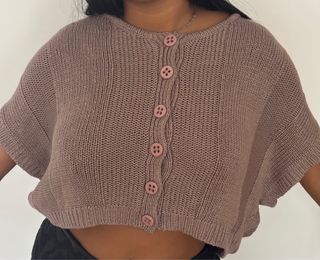 Camisa de punto cropped con botones