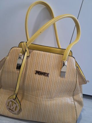 Borsa Fendi gialla e oro