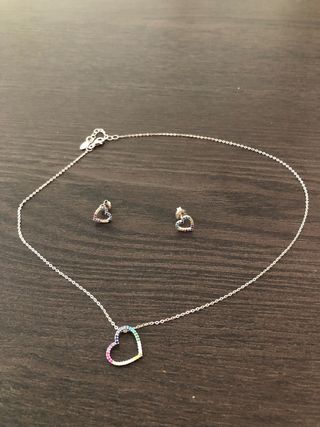 Conjunto Lotus Corazón Multicolor Plata