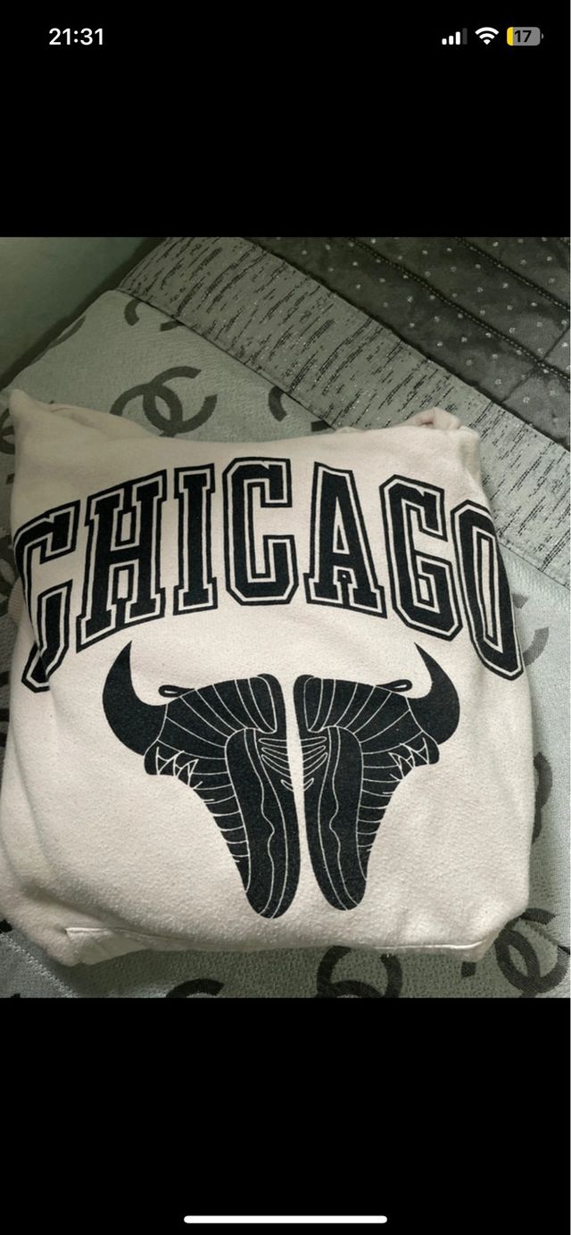 Sudadera rosa y blanca talla XS