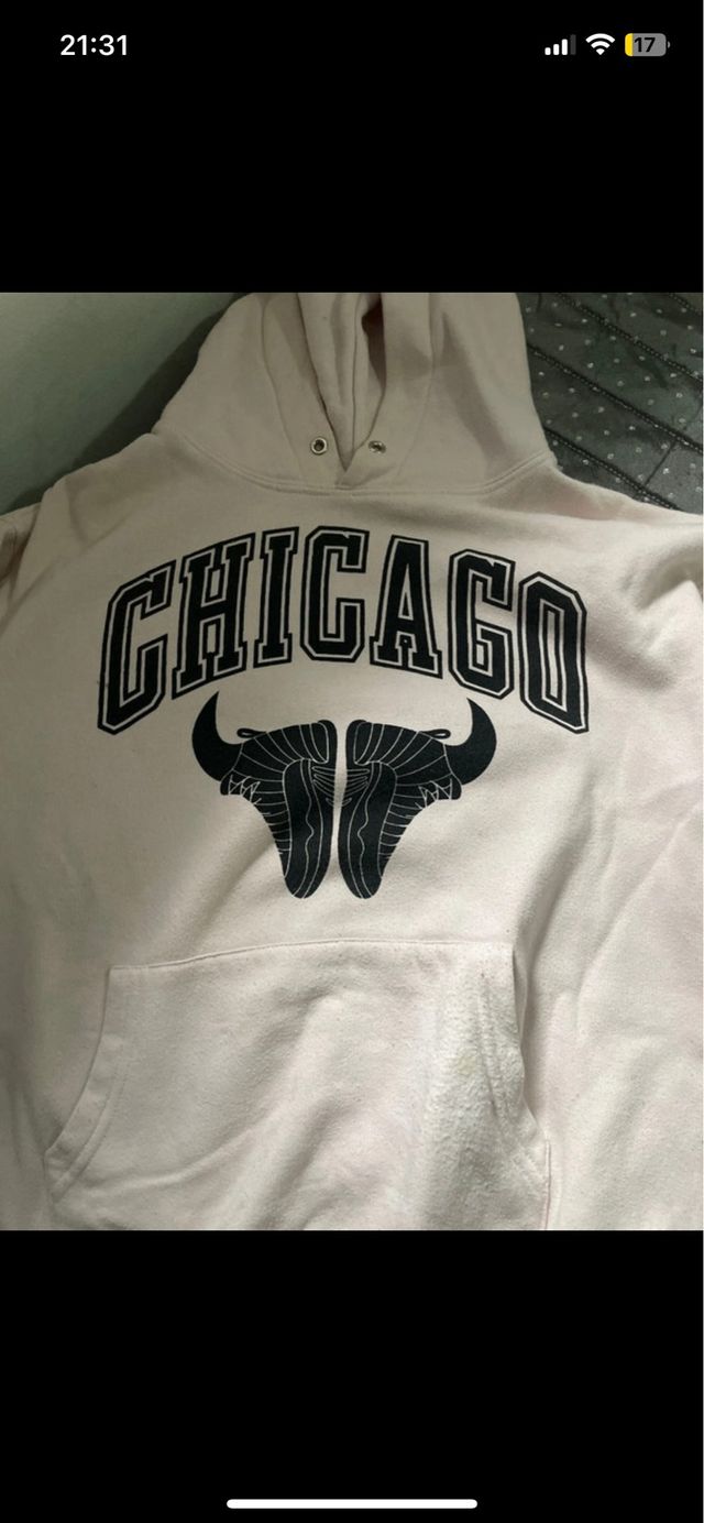 Sudadera rosa y blanca talla XS