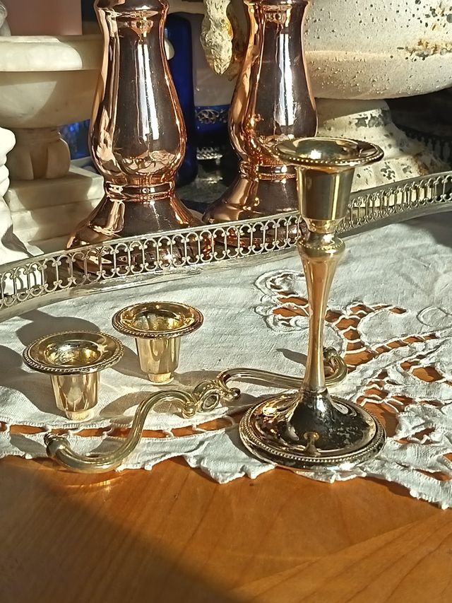 Candelabro portacandele 3 bracci in silver plated